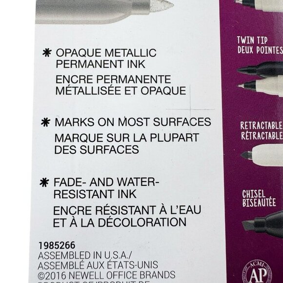 NEW Sharpie Metallic Marker Fine Tip 3 Pk Gold Silver Bronze Office School Home - Picture 3 of 7